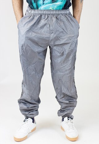 VINTAGE GREY SHELL TRACKSUIT BOTTOMS