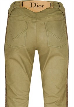 Vintage fw 2002 Dior by JOHN GALLIANO logo laced up pants 