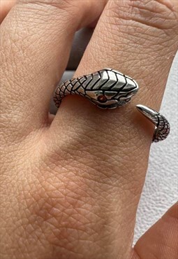 925 Oxidised Sterling Silver Adjustable Snake Ring