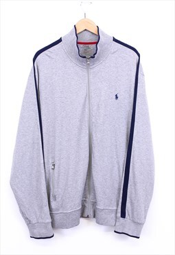 Vintage Polo Ralph Lauren Sweatshirt Grey Zip Up With Logo 