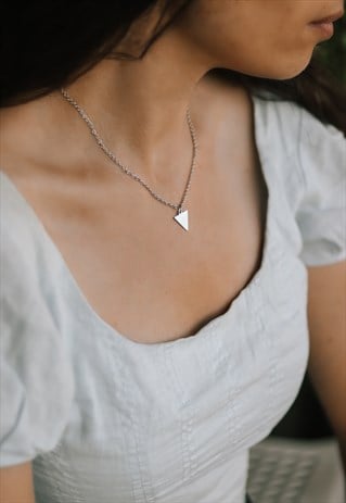 TRIANGLE NECKLACE SILVER CHAIN GIFT FOR HER FESTIVAL JEWELRY