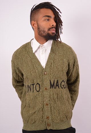 VINTAGE MOSCHINO CARDIGAN SWEATER KHAKI