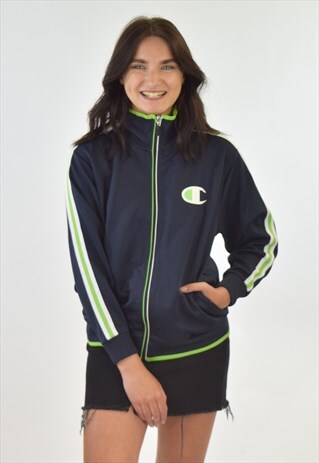 VINTAGE 90S BLUE CHAMPION ZIP UP TRACK JACKET