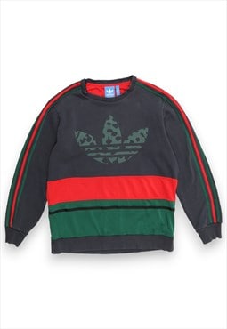 Adidas navy striped red and green sweatshirt