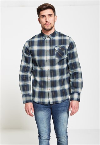 MENS BRAVE SOUL CHECKED PRINT SMART SHIRT