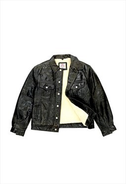 Vintage Levis Leather Trucker Jacket 