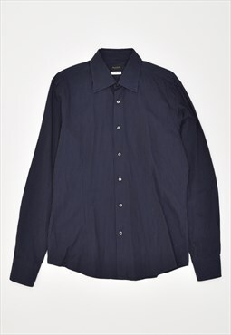 Vintage 00's Y2K Valentino Shirt Slim Fit Stripes Navy Blue