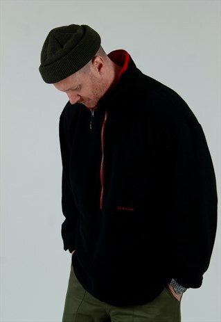 90S TENSON REVERSABLE 1/4 ZIP FLEECE SMOCK JACKET