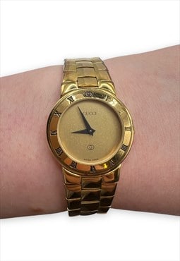 Vintage Gucci watch circular face Gold plated