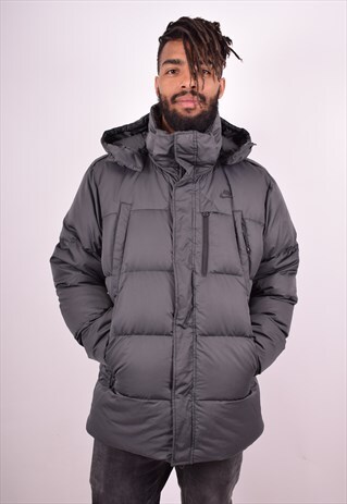 NIKE MENS VINTAGE PADDED JACKET LARGE GREY 90S