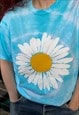 YOLOTUS TIE DYE DAISY PRINT GRAPHIC T-SHIRT IN TURQUOISE