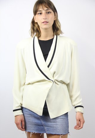 VINTAGE 80S WRAP BLOUSE JACKET