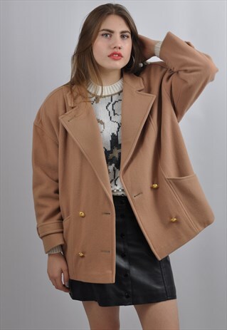 VINTAGE CAMEL WOOL & CASHMERE MIX JACKET