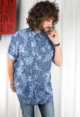 VINTAGE CRAZY PATTERN OVERSIZED SHORT SLEEVED SHIRT