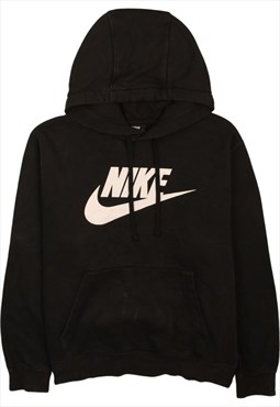 Vintage 90's Nike Hoodie Spellout Center Middle Swoosh Black