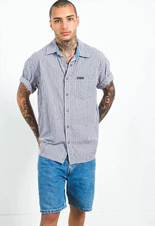 VINTAGE 80S TOMMY HILFIGER SHORT SLEEVE SHIRT / S3047