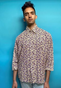 Vintage Abstract Pattern Cotton Shirt