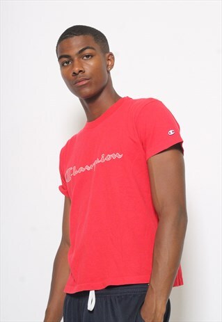 VINTAGE CHAMPION SPELL OUT T-SHIRT