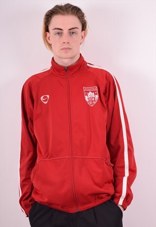 NIKE MENS VINTAGE TRACKSUIT TOP JACKET MEDIUM RED 90S