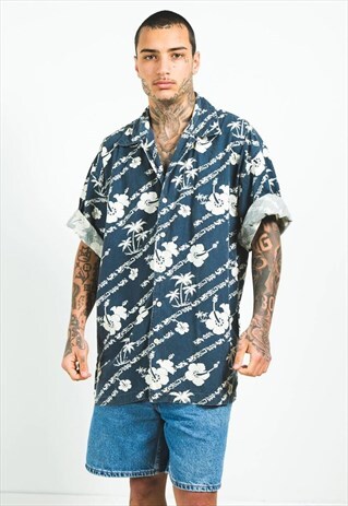VINTAGE 80S HAWAIIAN SHORT SLEEVE SHIRT / S5164