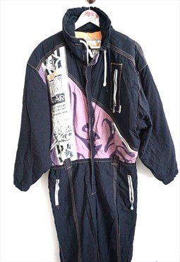 Vintage Onepiece Skiing Ski Suit Overall Jumpsuit Jacket