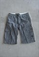 VINTAGE MEN'S Y2K CHECKED UTILITY CARGO SHORTS