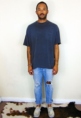 90S CLASSIC SPORTSWEAR FADED BLACK SHORT SLEEVE TEE LARGE