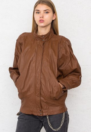 VINTAGE BROWN LEATHER JACKET