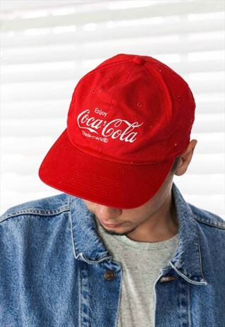 VINTAGE COACA COLA LOGO BASEBALL CAP LOGO 90S X 2.6