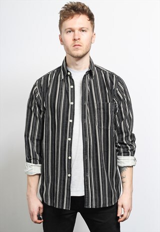 VINTAGE CORDUROY CORD STRIPED SHIRT