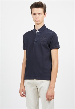 VINTAGE NAVY HUGO BOSS SHORT SLEEVE POLO SHIRT TOP