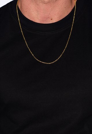 54 FLORAL PLAIN 24" NECKLACE CHAIN - GOLD