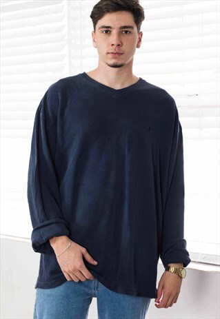 VINTAGE RALPH LAUREN LONG SLEEVE T-SHIRT LOGO 90S XL 18.5