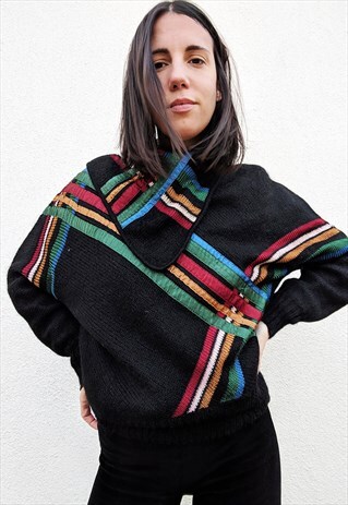 RARE VINTAGE GIANFRANCO FERRE KNIT STRIPED WOOL JUMPER