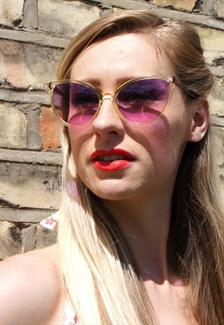 LARGE PURPLE CATS EYE SUNGLASSES
