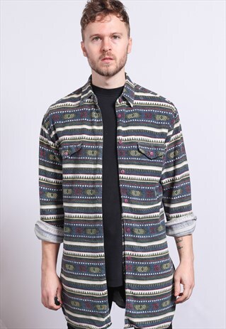 VINTAGE AZTEC PATTERNED SHIRT