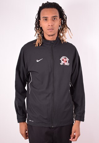 NIKE MENS VINTAGE TRACKSUIT TOP JACKET LARGE BLACK 90S