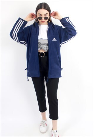 90'S RETRO BLUE & WHITE FLEECE JACKET