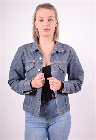 LEVI'S WOMENS VINTAGE DENIM JACKET SMALL BLUE 90'S