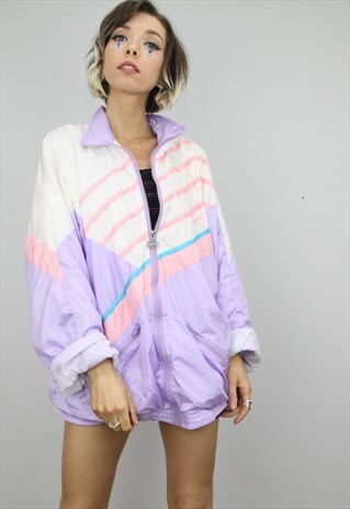 VINTAGE 80S 90S OVERSIZED FESTIVAL SHELL JACKET