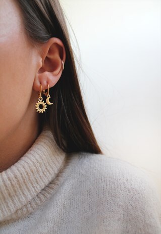SUN & MOON GOLDEN HOOPS SET