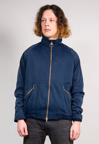 90'S VINTAGE FLEECE LINED BLUE BARBOUR BOMBER JACKET