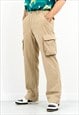Vintage y2k corduroy cargo pants in beige baggy