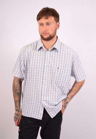 VINTAGE YVES SAINT LAURENT SHIRT CHECK WHITE