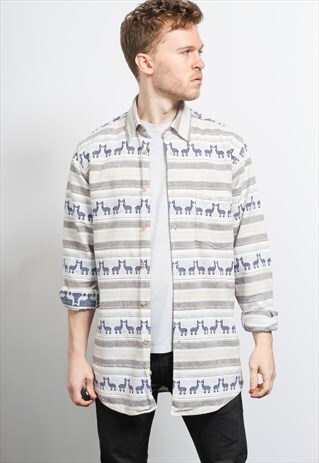 VINTAGE AZTEC PATTERNED SHIRT