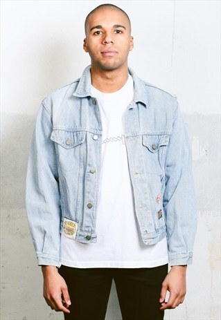 VINTAGE DENIM JACKET WITH PATCHES