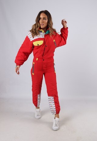 VINTAGE K-WAY FULL SKI SUIT SNOW SPORTS PETITE UK 6 - 8 (JDA