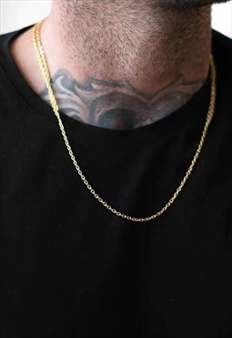 54 Floral 20" Essential Curb Necklace Chain - Gold