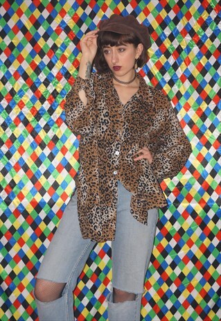 VINTAGE 80'S LEOPARD PRINT SHIRT