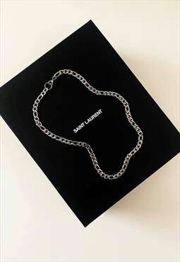 LUDWIG. Chunky Silver Figaro Chain Necklace